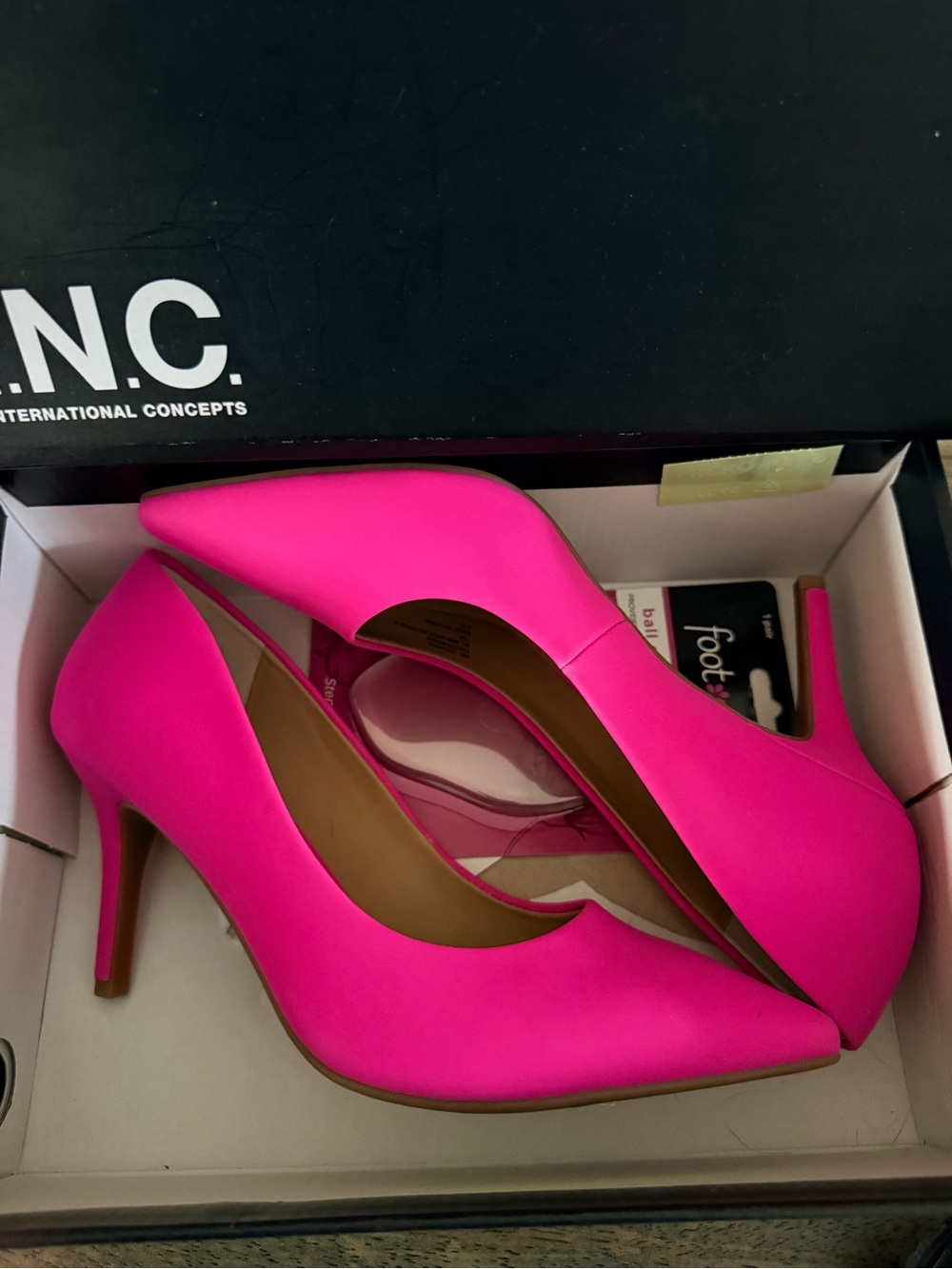 INC International Concepts Neon Pink Pointed-Toe Pumps